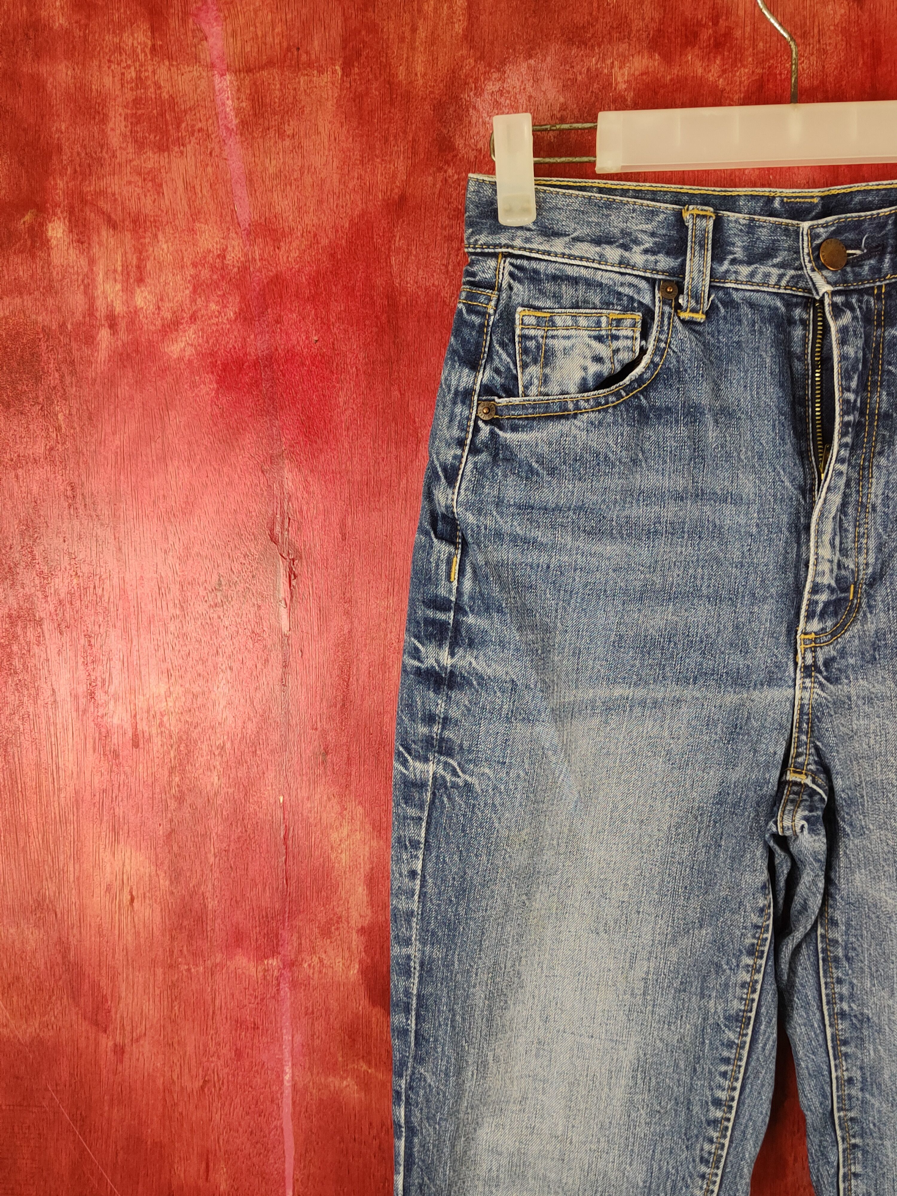 GU GU Blue Faded Distressed Ripped Jeans #S1771 Size US 27 - 3 Thumbnail