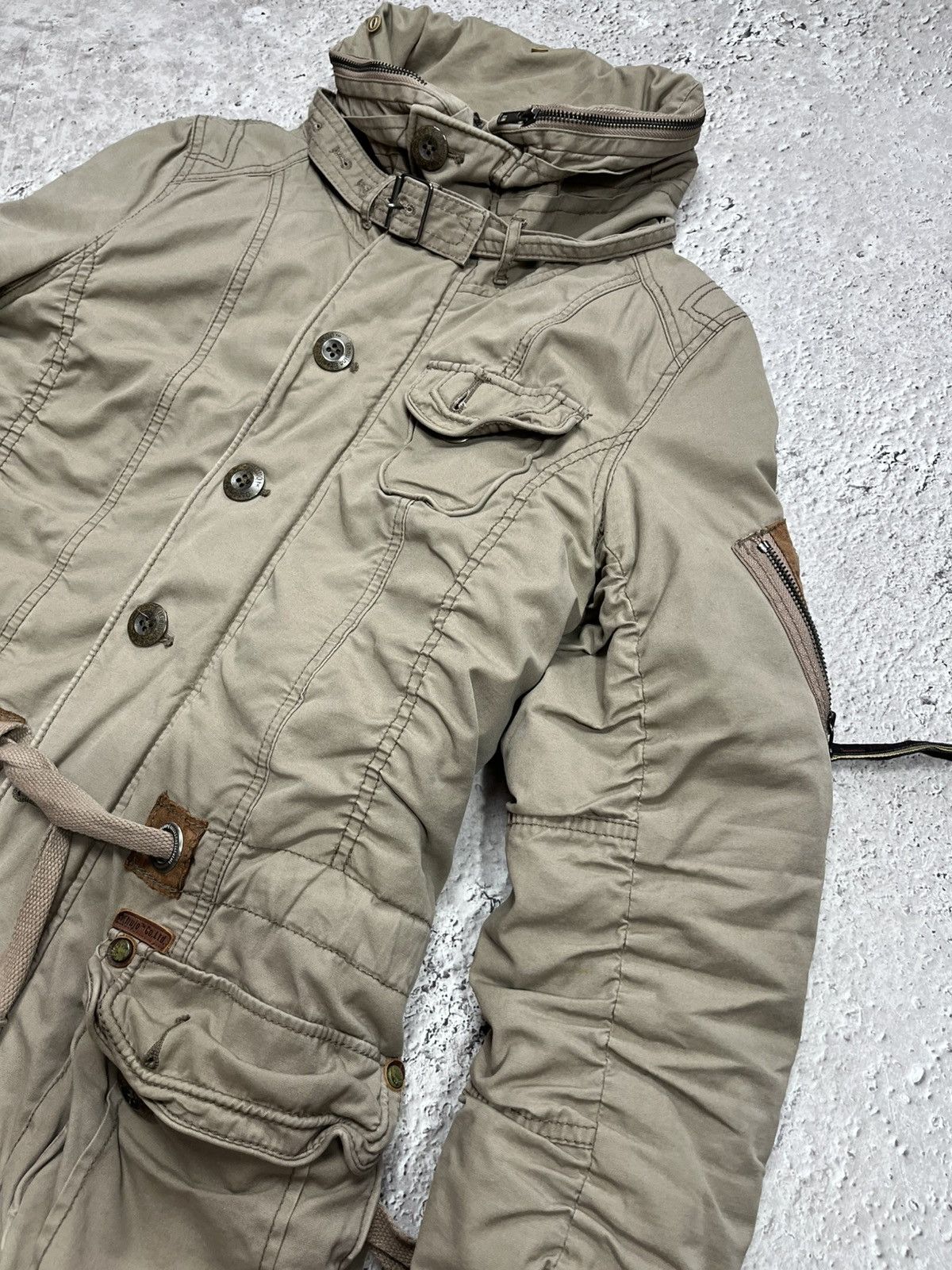 khujo Khujo Women’s Khaki Military Cargo Parka Jacket Coat Size L Size S / US 4 / IT 40 - 7 Thumbnail