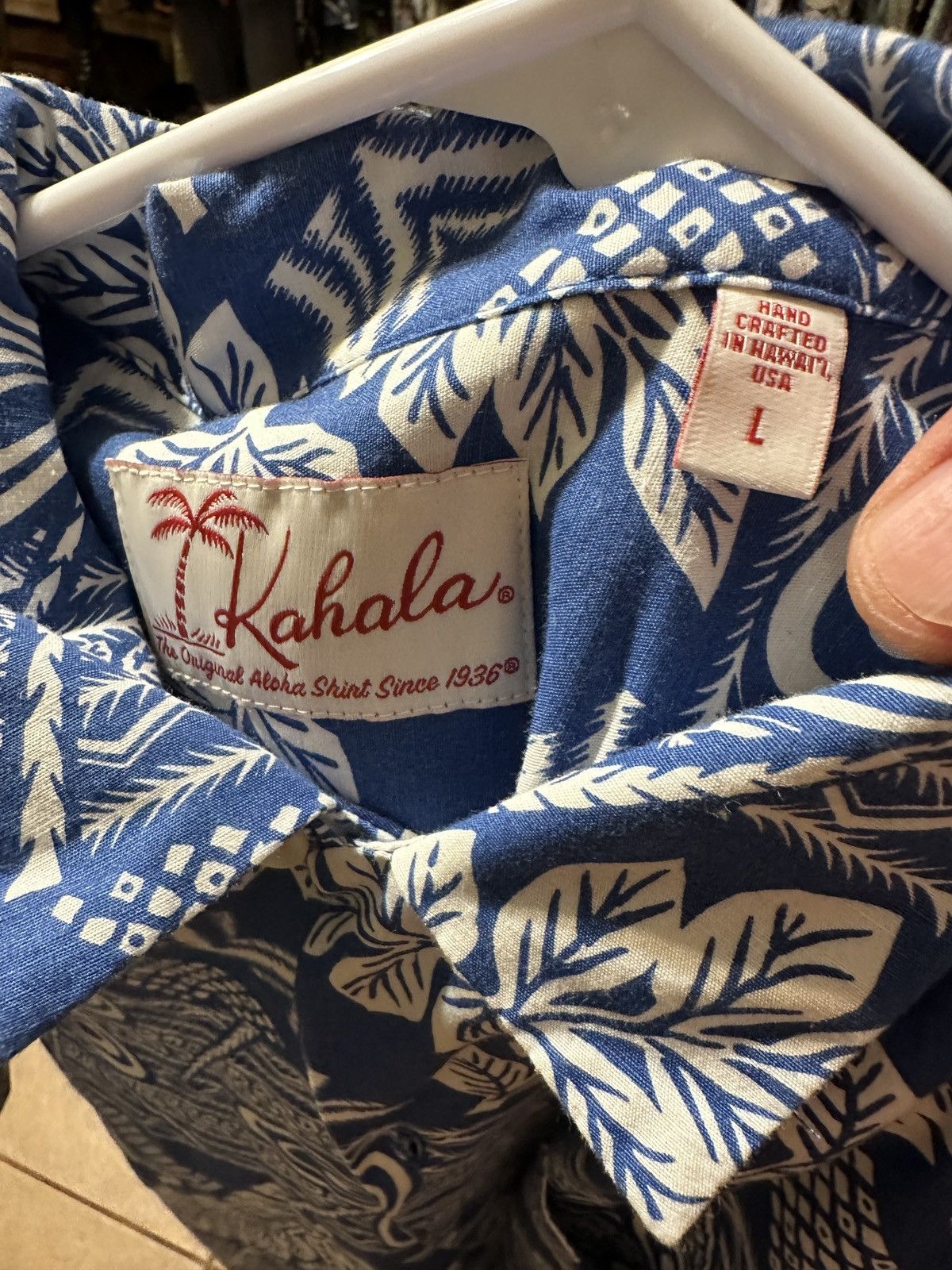 Other PreOwned Kahala Hawaiian Shirt Blue Full Button Men's Large Size US L / EU 52-54 / 3 - 4 Thumbnail