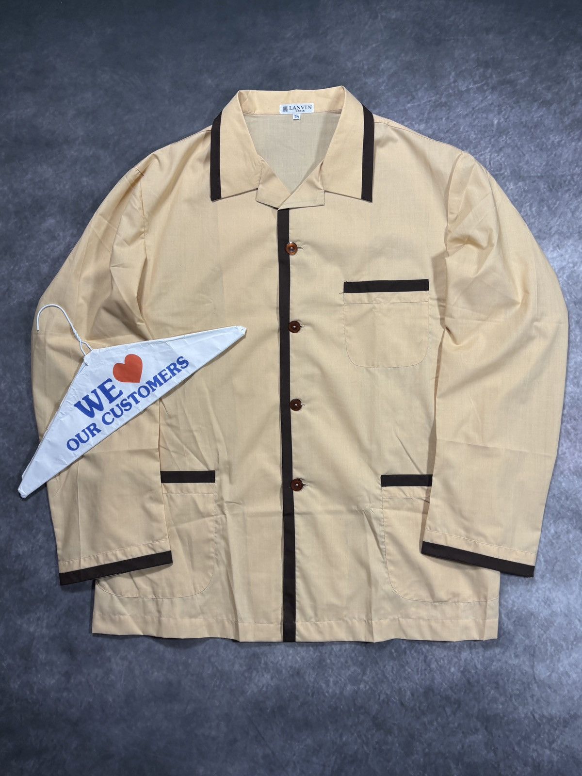 Lanvin Vintage Lanvin Pyjama Shirt Sleep PJs 1960s 1970s Designer Size US L / EU 52-54 / 3 - 2 Thumbnail