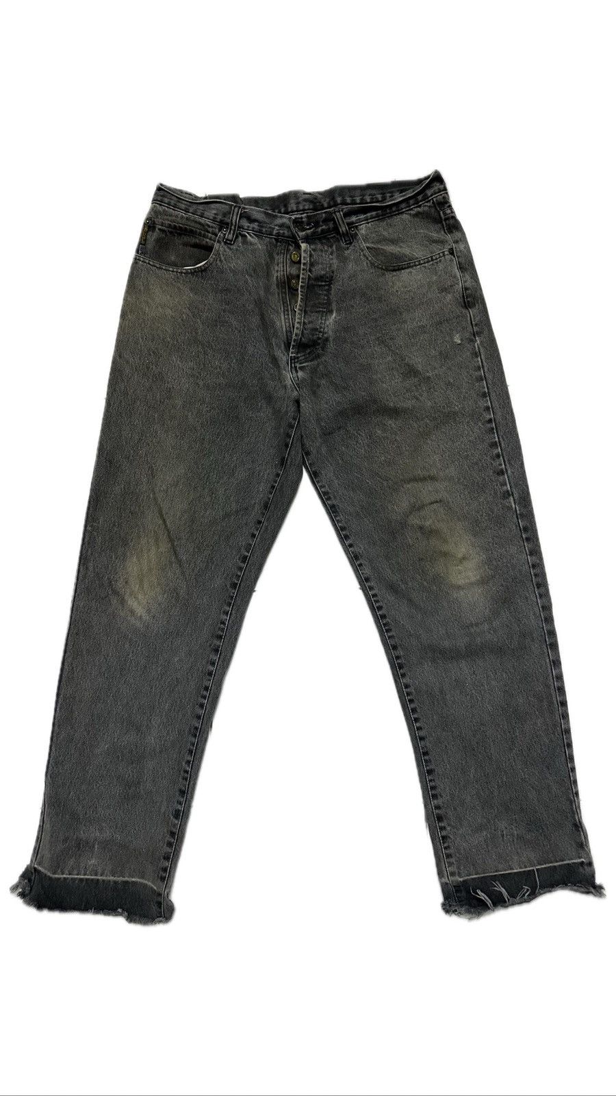 Giorgio Armani Vintage Armani Jeans Black Denim Distressed Size US 37 - 1 Thumbnail