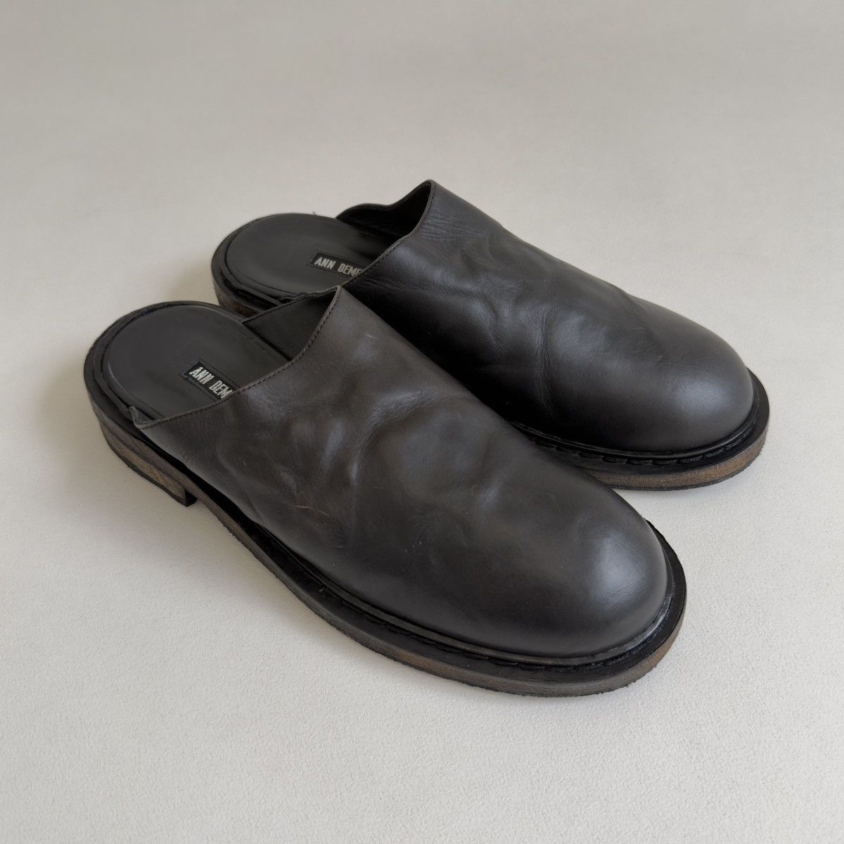 Ann Demeulemeester Early 2010s Black ‘Distressed Leather’ Mules Size US 8 / IT 38 - 11 Thumbnail