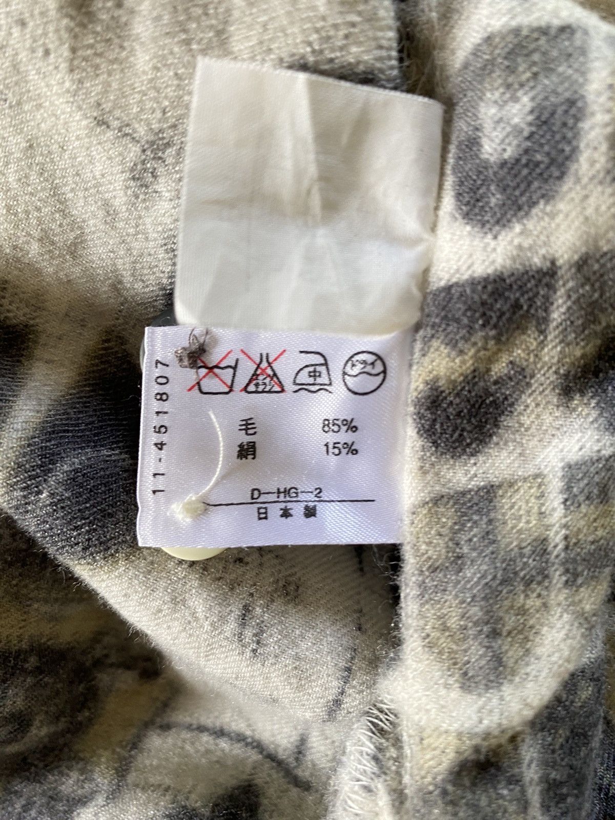 DAKS DAKS Gray Printed Wool Shirt Size L / US 10 / IT 46 - 5 Thumbnail