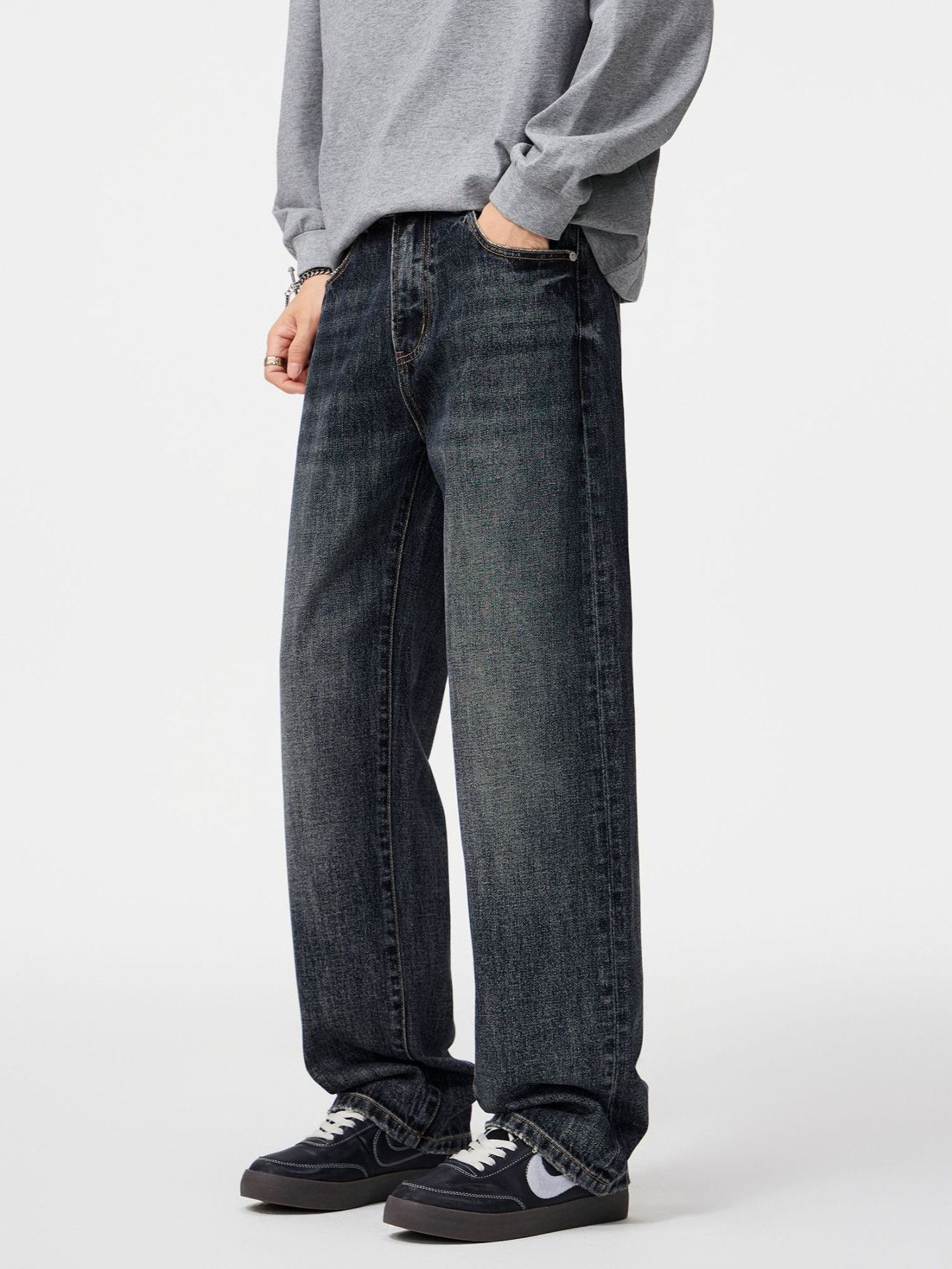 Japanese Brand Men's Cleanfit American Retro Washed Loose Straight Jeans Size US 32 / EU 48 - 1 Thumbnail