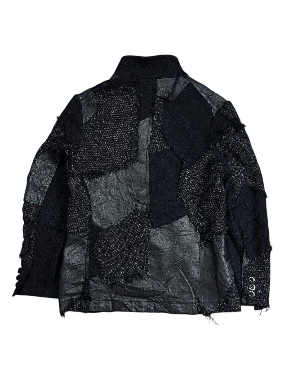 Yohji Yamamoto Archive Y'S - Patchwork Wool Leather Jacket Size US M / EU 48-50 / 2 - 3 Thumbnail