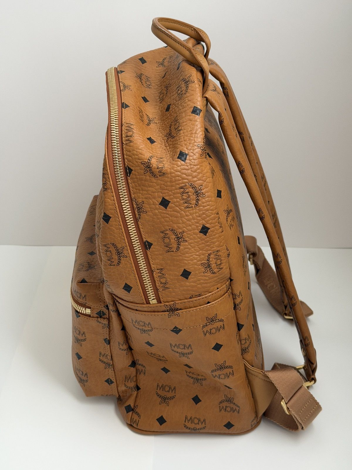 MCM MCM Visetos Backpack in Cognac Size ONE SIZE - 4 Thumbnail
