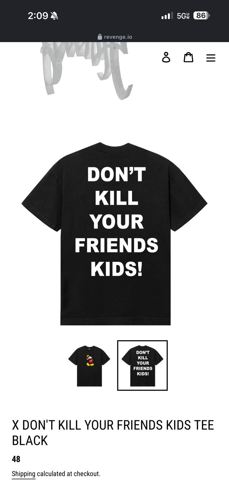 Revenge Revenge X Don’t Kill Your Friends Kids Tee Black Size US XXL / EU 58 / 5 - 3 Thumbnail