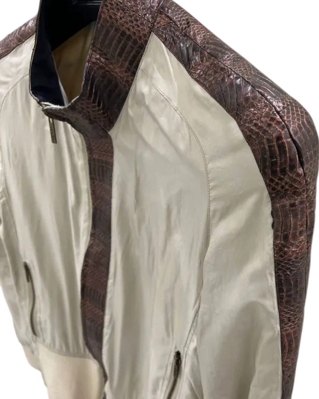 Roberto Cavalli 1ST LINE PYTHON SKIN LEATHER BOMBER JACKET Size US M / EU 48-50 / 2 - 3 Thumbnail