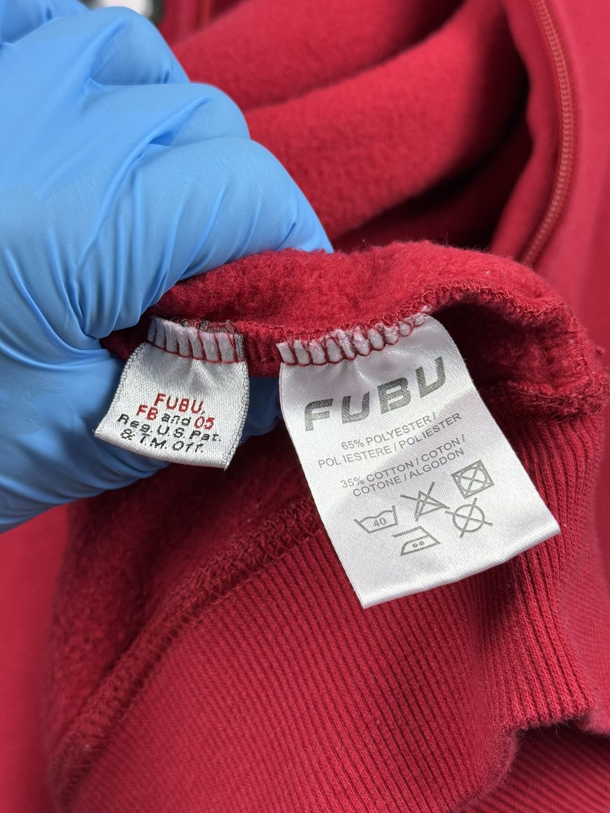 Fubu × Vintage Vintage Fubu Red Zip Up Hoodie Size L-XL Size US L / EU 52-54 / 3 - 13 Thumbnail