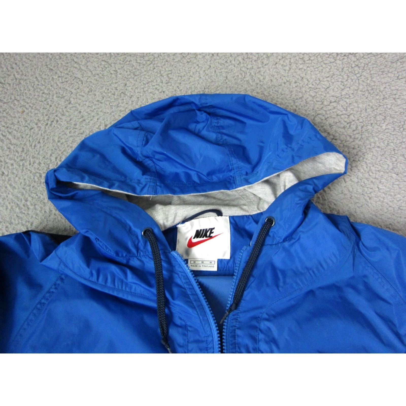 Nike VINTAGE Nike Jacket Mens M Blue 90s Windbreaker Zip Hooded Swoosh Featured Gift-Ready Size US M / EU 48-50 / 2 - 5 Thumbnail
