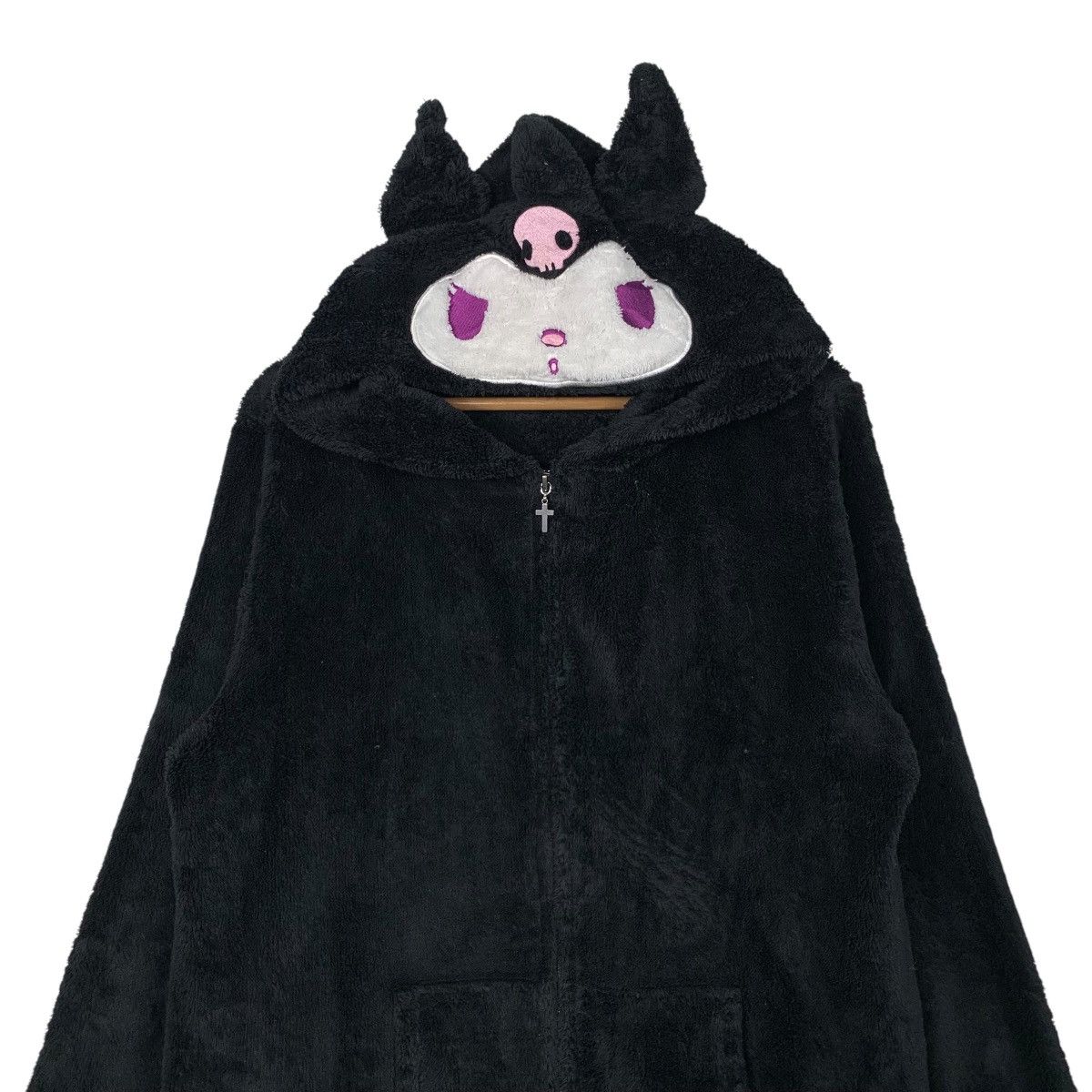 Anime KUROMI Face Zipper Fleece Hoodies #2070-C90 Size L / US 10 / IT 46 - 2 Thumbnail