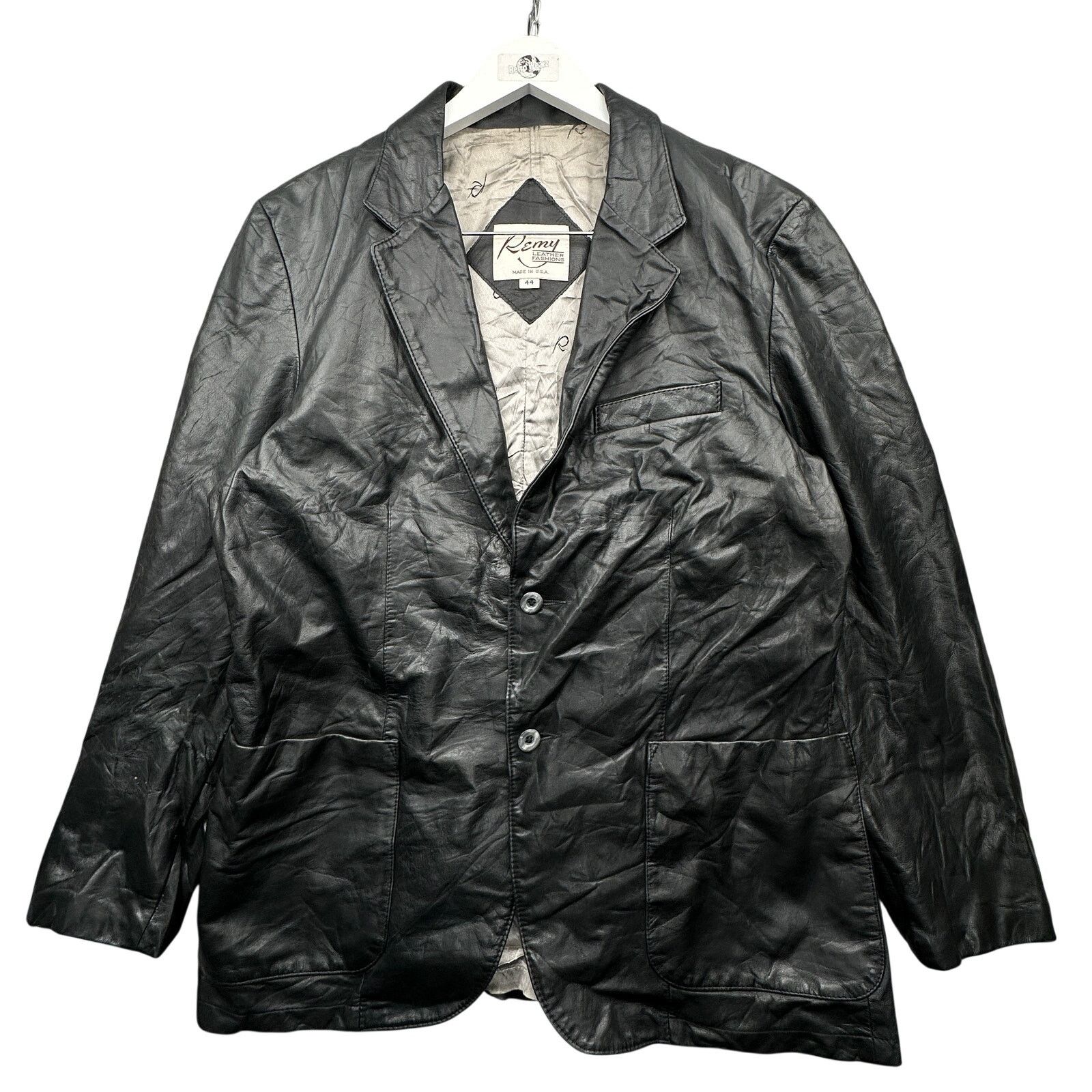 Remy Vintage Remy Leather Blazer Sport Coat Mens 44 Large Size US L / EU 52-54 / 3 - 1 Thumbnail