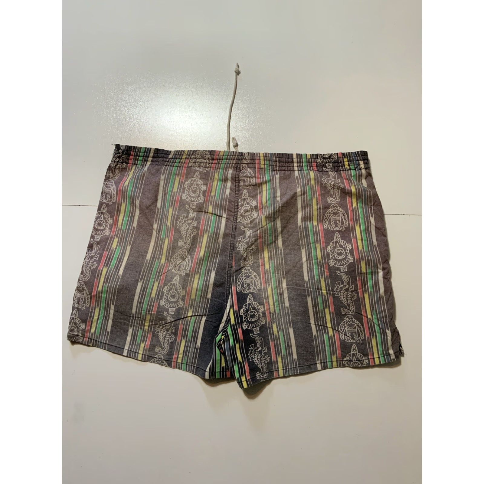 Vintage VINTAGE 80s 90s Cheetah By Mervyns Southwestern Swim Trunk 3” Inseam Shorts Sz.L Mens Size US 33 - 3 Thumbnail