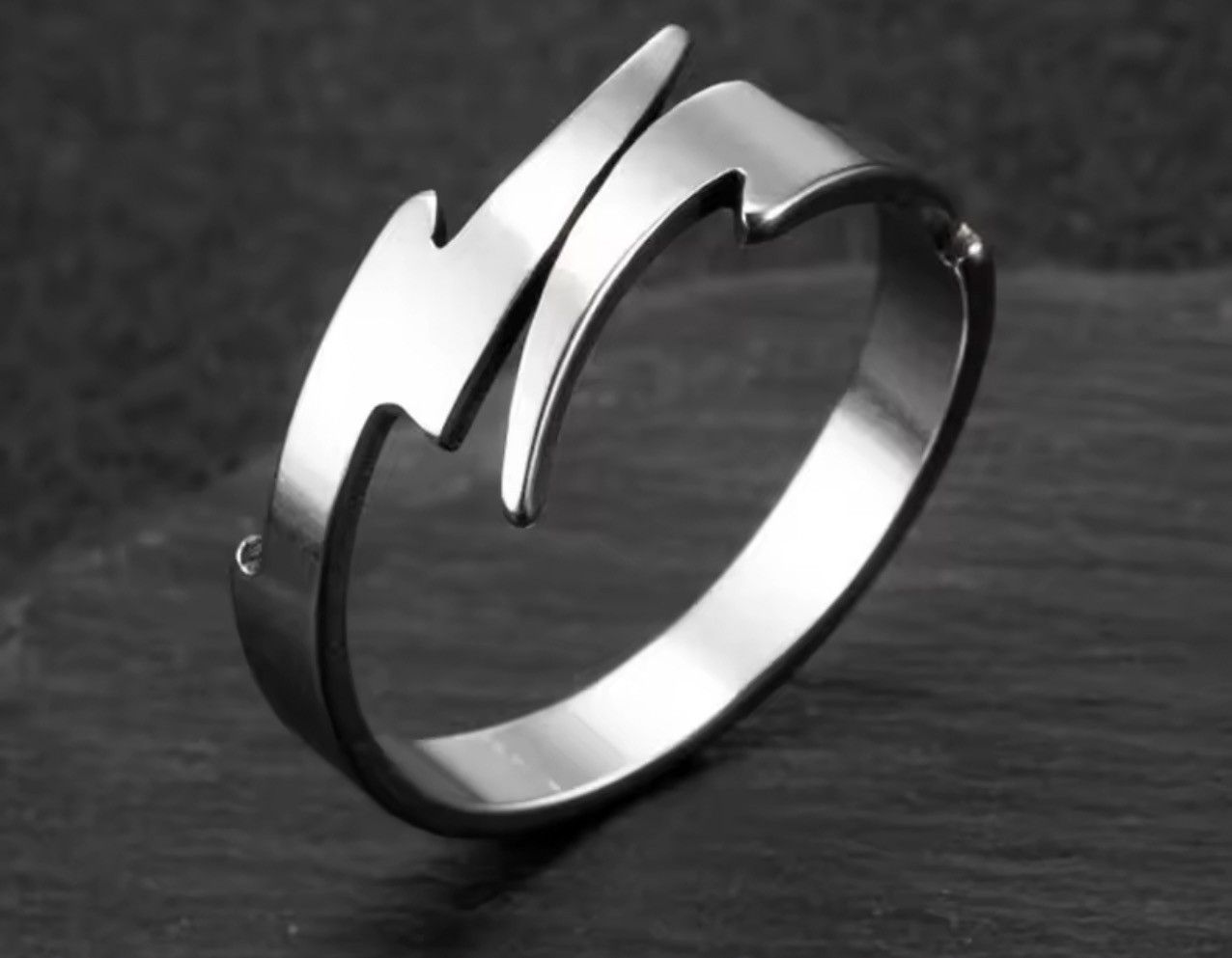 Jewelry Lightning Bolt Adjustable Ring – Y2K Grunge Size ONE SIZE - 1 Thumbnail