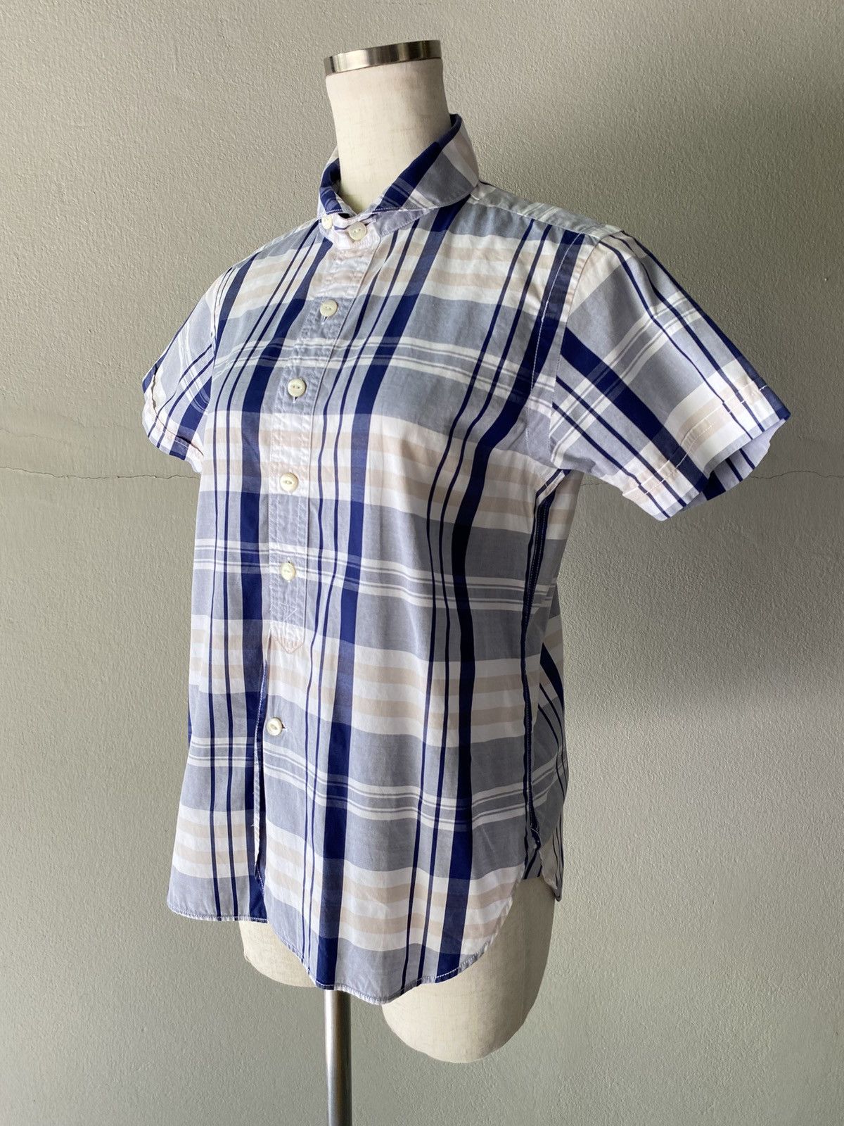 Haversack HAVERSACK Blue-White-Grey Plaid Short-Sleeve Shirt Size US S / EU 44-46 / 1 - 8 Thumbnail