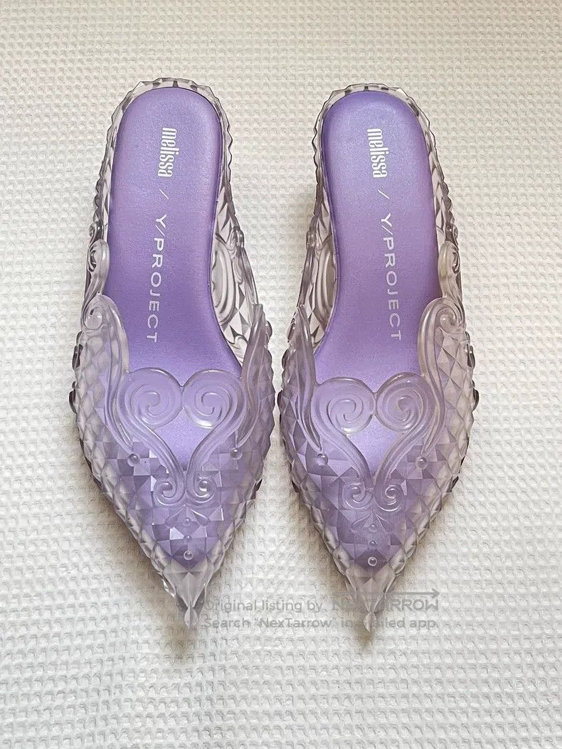 Y/Project Y/Project 35 Transparent purple crystal pointed shoes Size US 4.5 / IT 34.5 - 1 Thumbnail