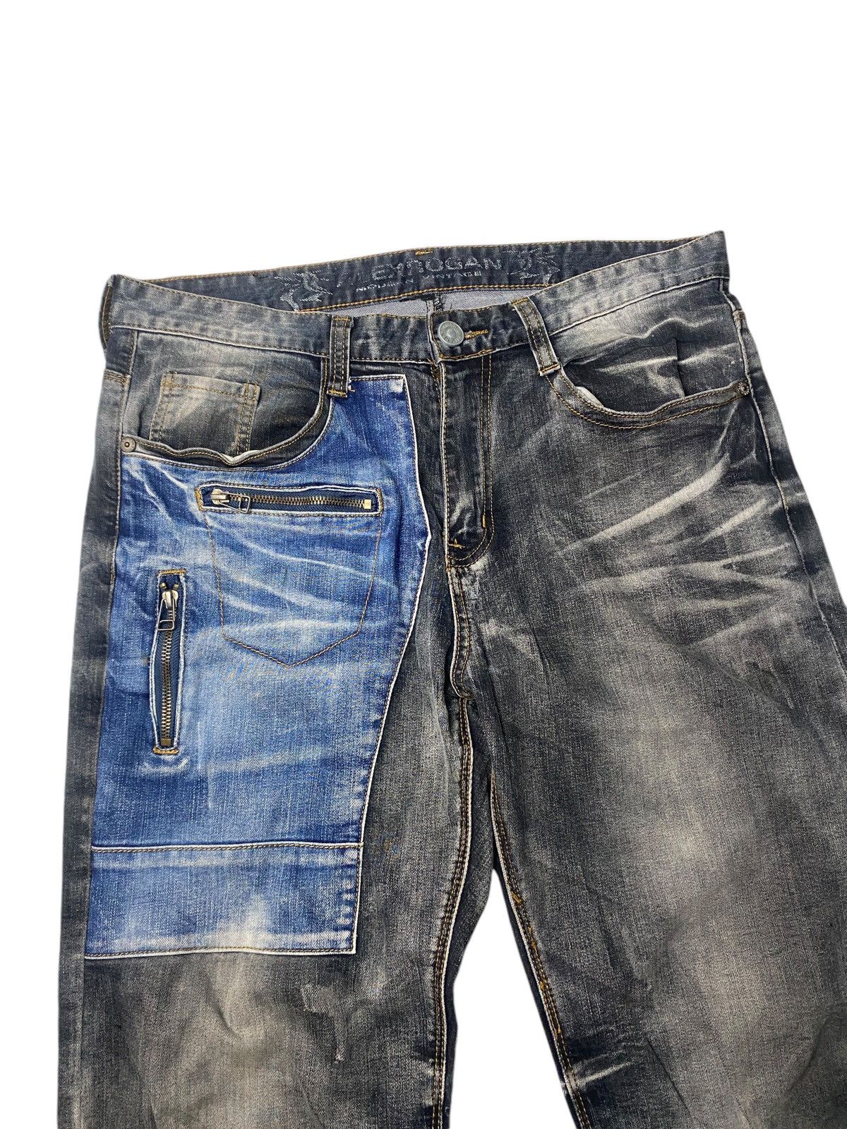 Hysteric Glamour 2000's Alex Rogan Patched Whiskered Washed Jeans Size US 35 - 3 Thumbnail