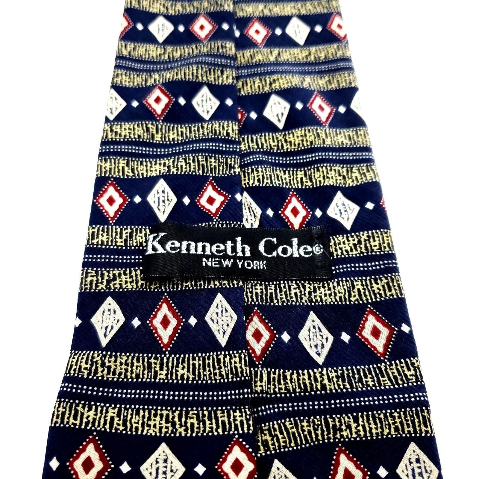 Kenneth Cole Kenneth Cole New York Blue Silk Tie Woven Wide Horizontal St Size ONE SIZE - 4 Thumbnail