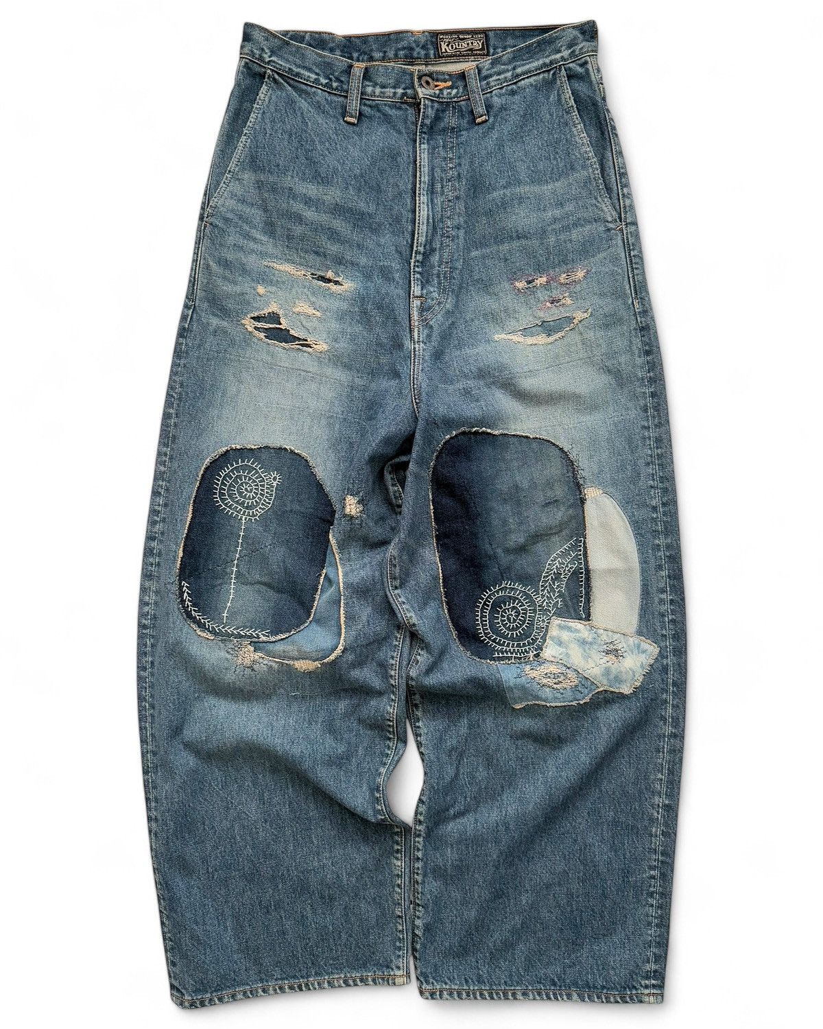 Kapital Ice Blue Paint Denim Jeans