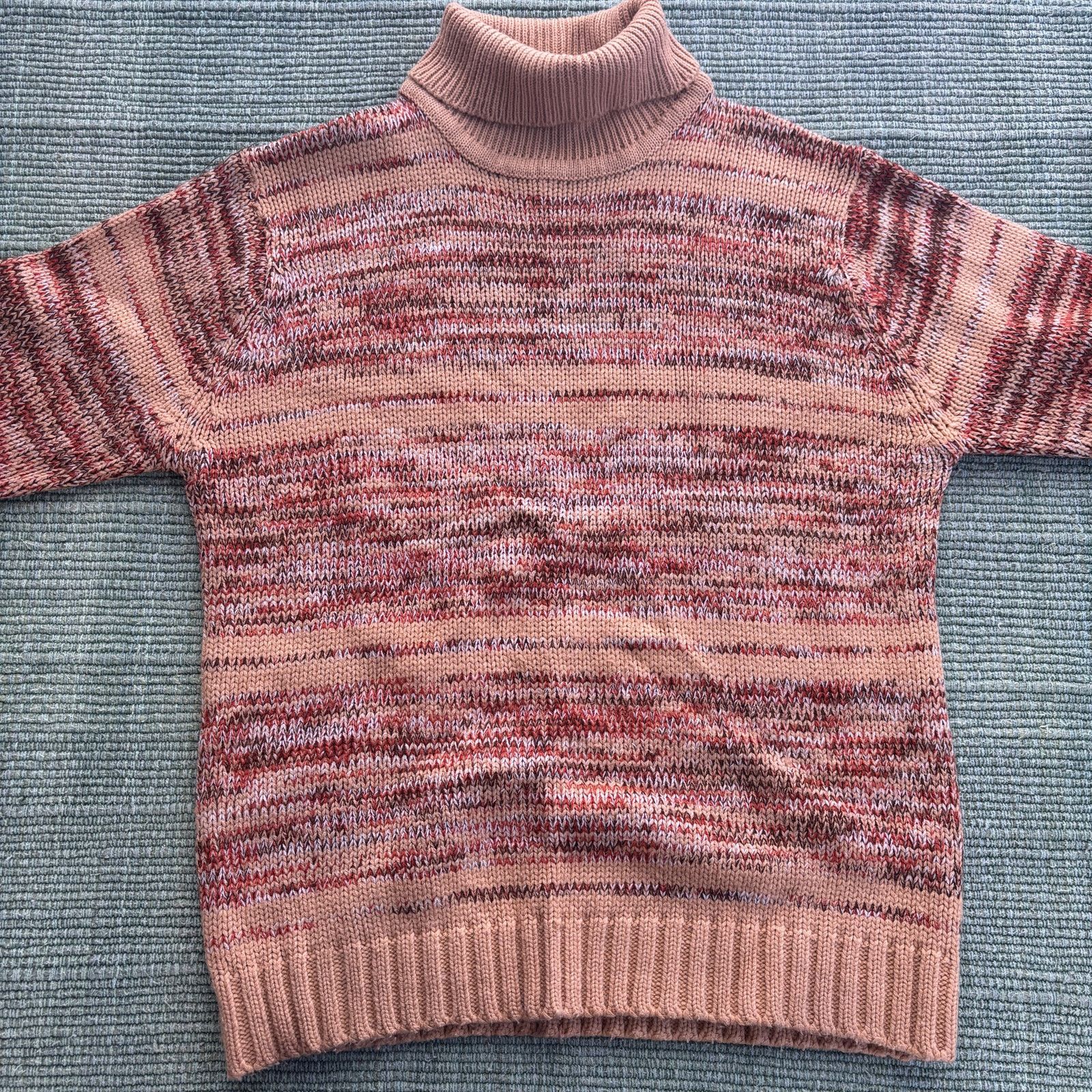 Vintage Vintage 70s striped knit turtleneck acrylic sweater size L Size L / US 10 / IT 46 - 7 Thumbnail