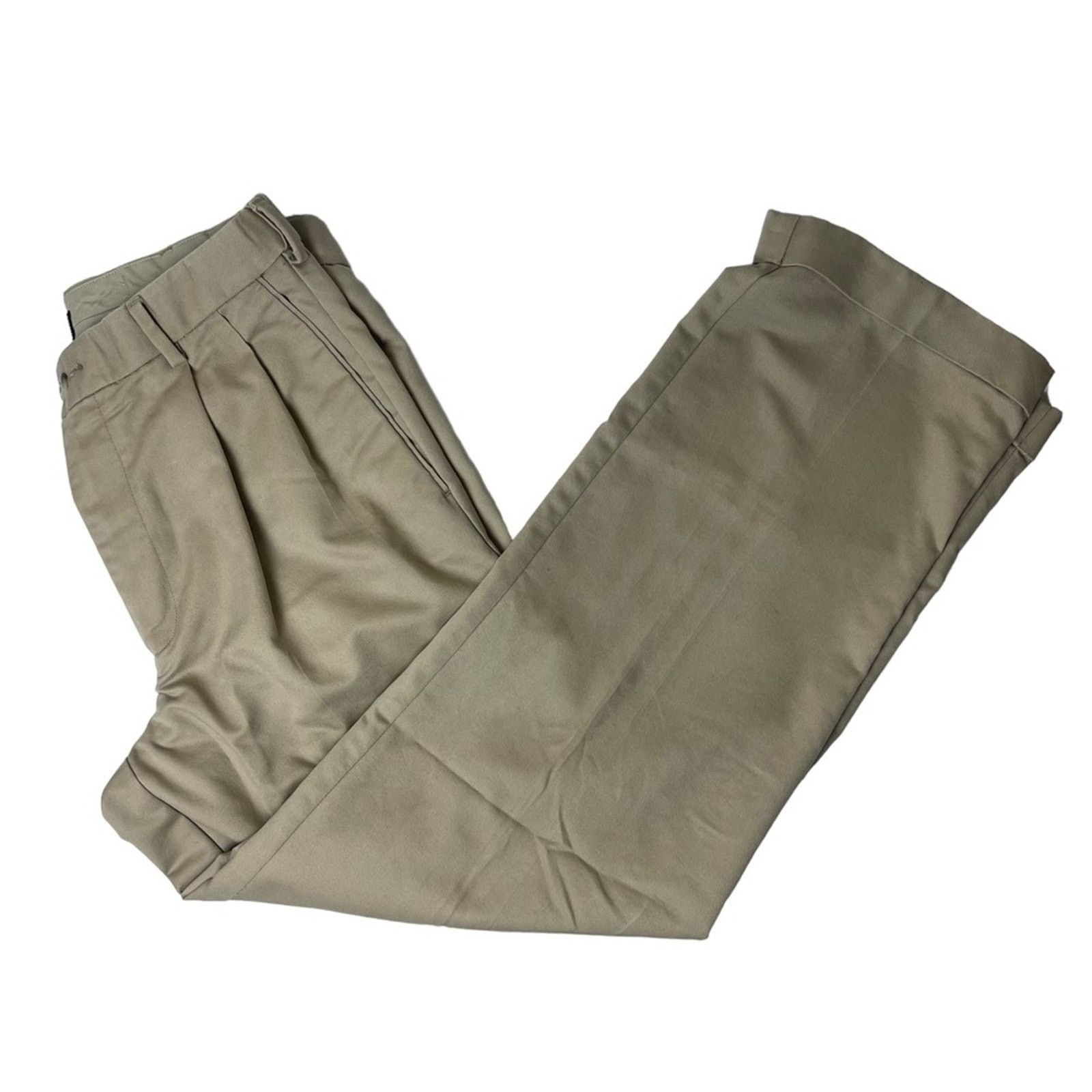 Dockers Dockers Premium Relaxed Fit Front Pleat Trousers Khaki 30x30 Size US 30 / EU 46 - 1 Thumbnail