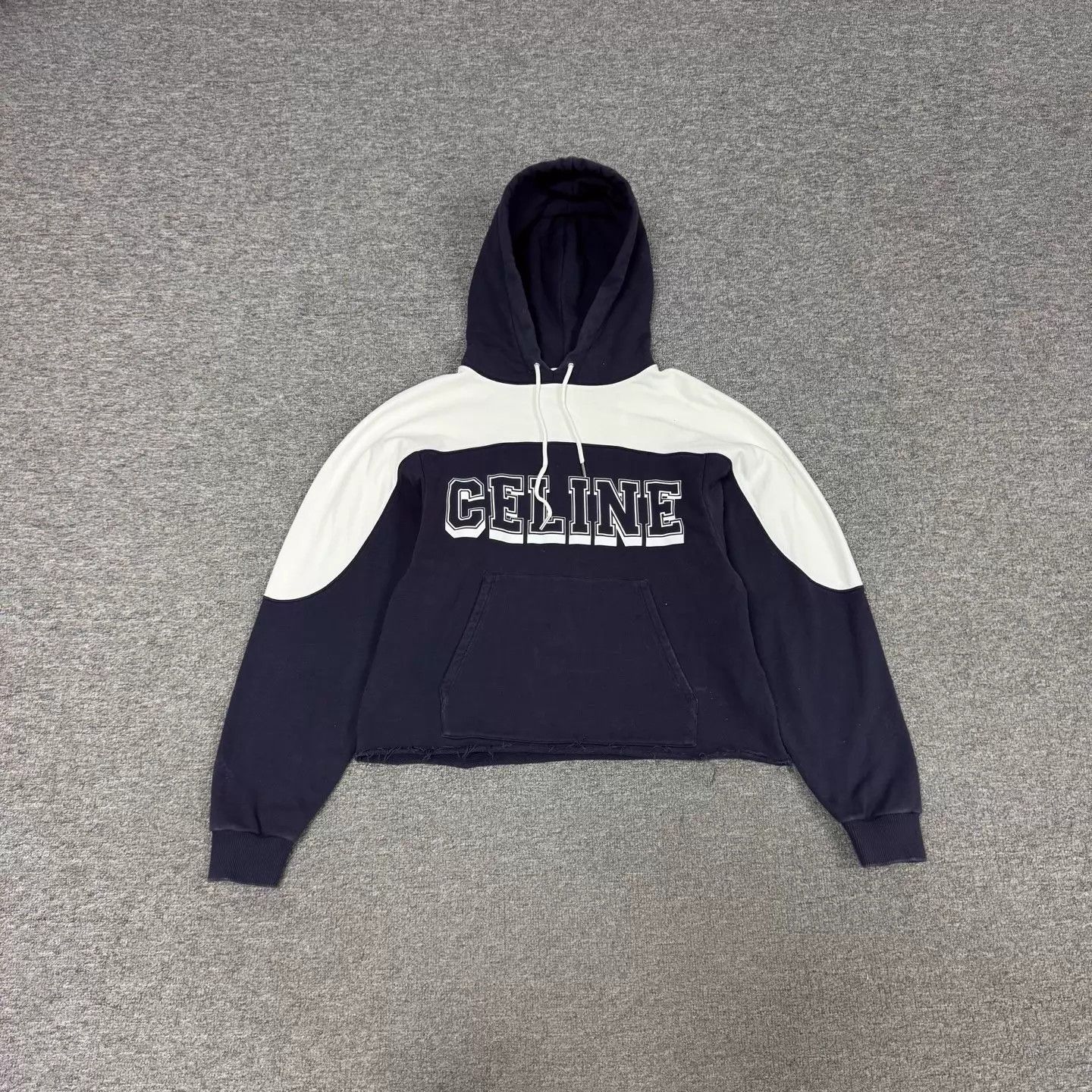 Celine Celine preppy colorblock logo hoodie S navy/white Size S / US 4 / IT 40 - 1 Thumbnail
