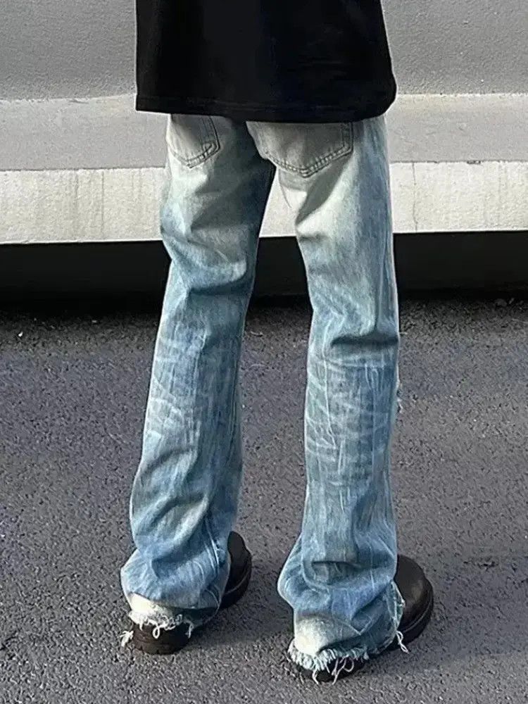 Japanese Brand Distressed Stack Baggy Jeans, Flared Jeans Size US 32 / EU 48 - 5 Thumbnail