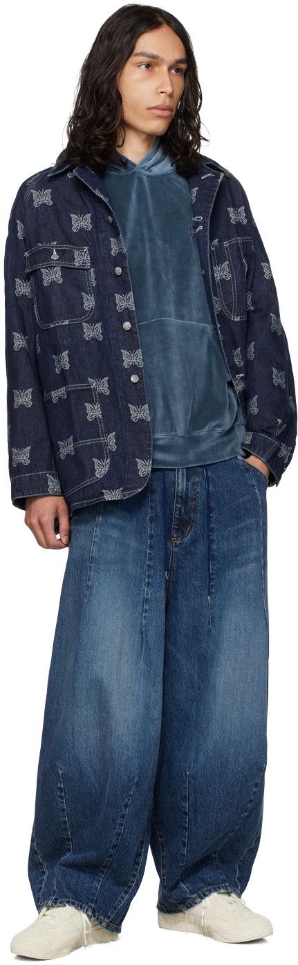 Needles o1y0225 Logo Hoodie in Blue Size US S / EU 44-46 / 1 - 4 Thumbnail