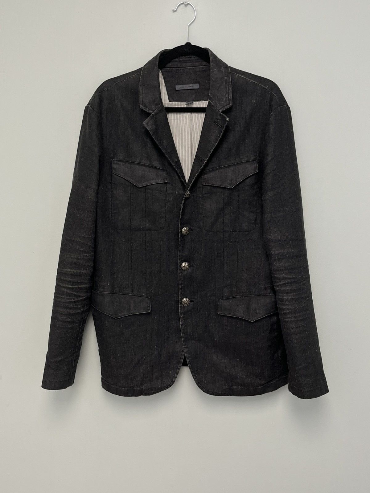 John Varvatos Linen Button Front Jacket. 54 Size US L / EU 52-54 / 3 - 6 Thumbnail