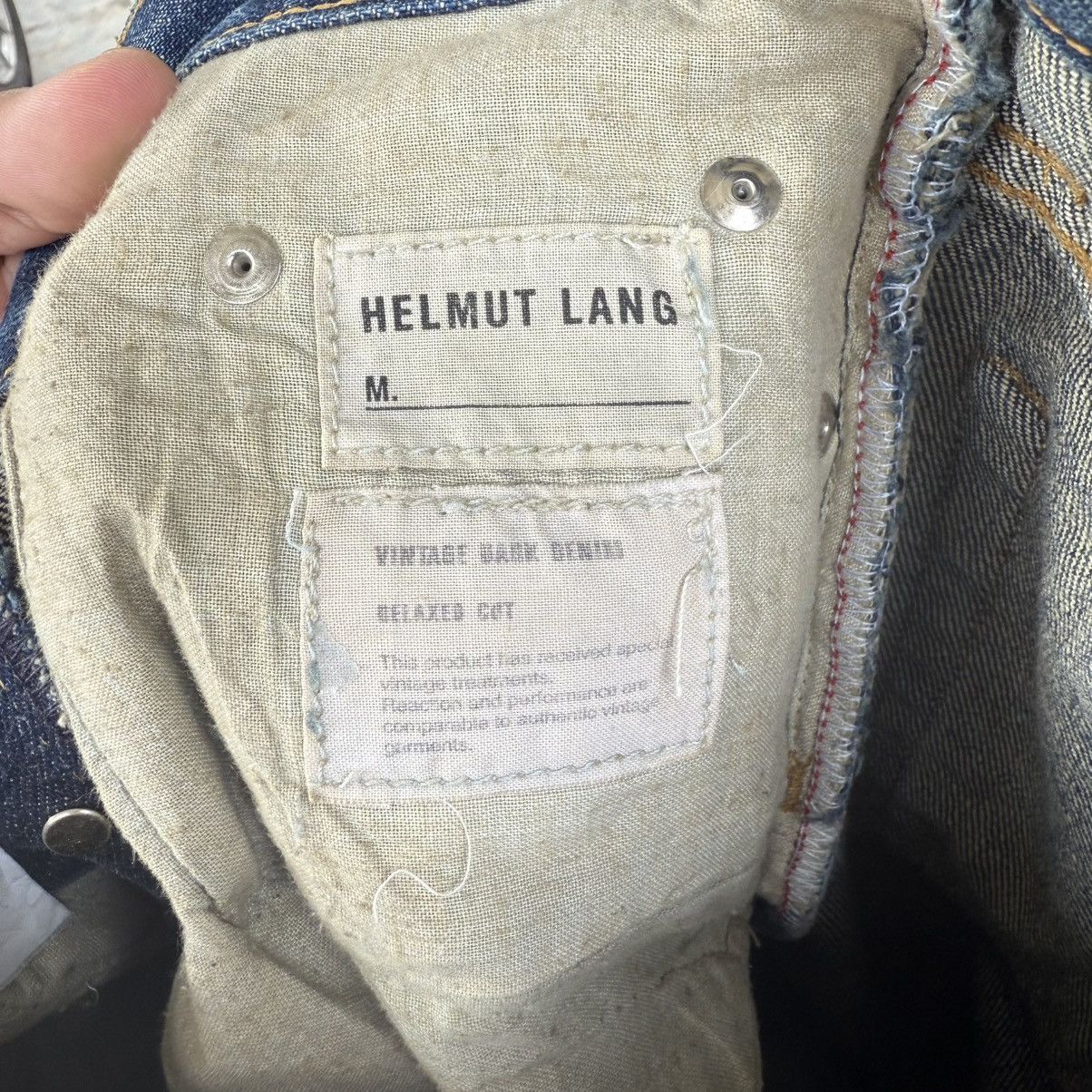 Helmut Lang Vintage Helmut Lang Relaxed Cut Dark Denim Size US 27 - 9 Thumbnail