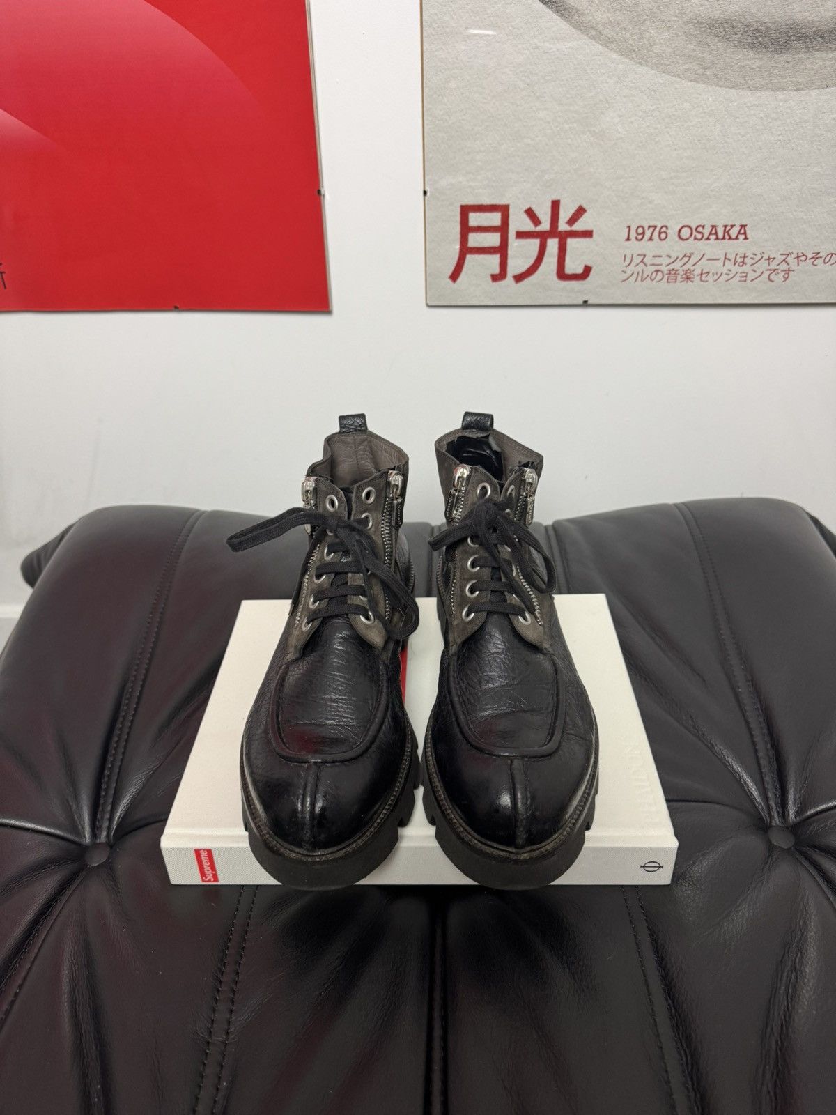 RoccoP RoccoP Vintage AvantGarde Platform Derby Leather Boots Grail Size US 8 / EU 41 - 2 Thumbnail