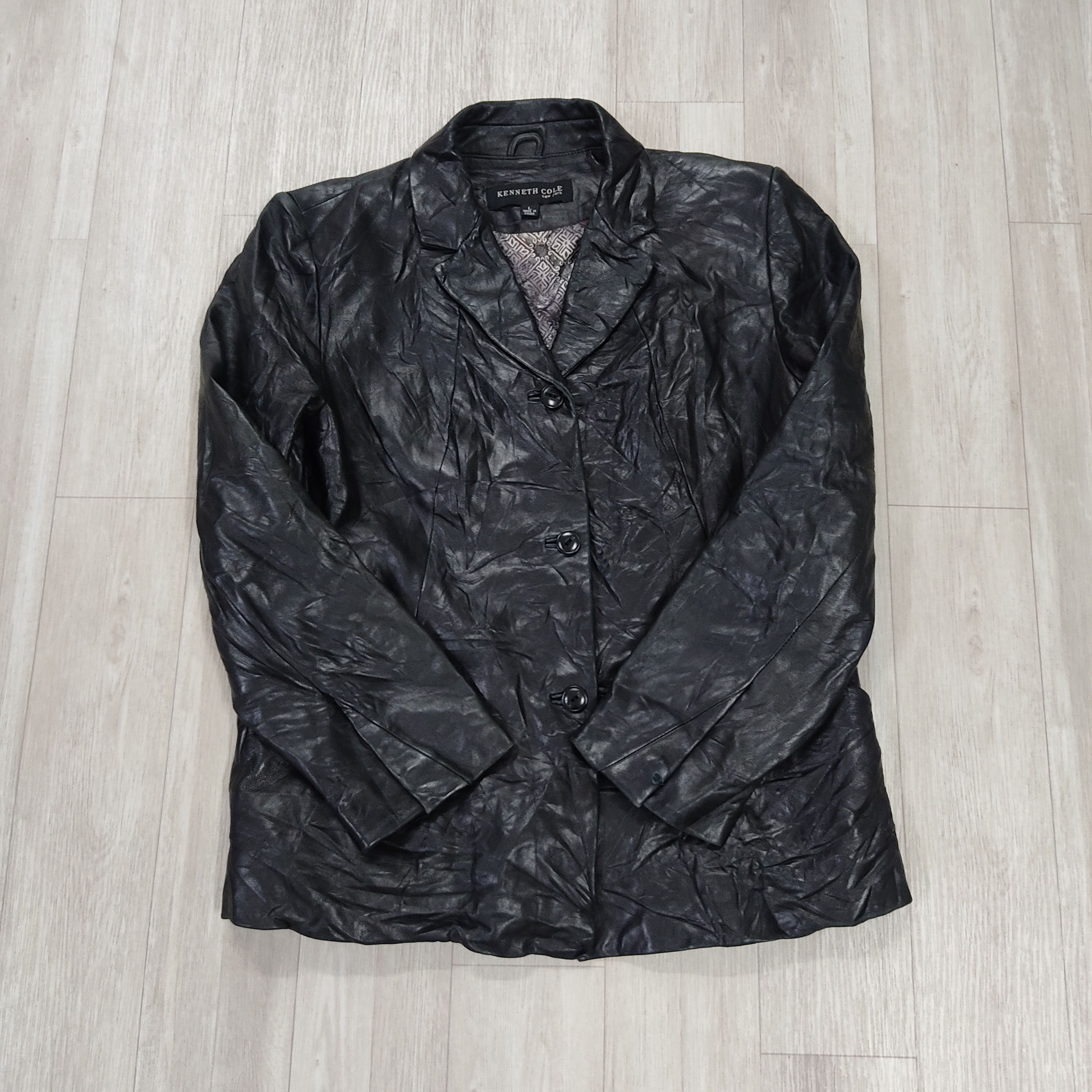 Designer × Kenneth Cole KENNETH COLE 3 Buttons Distressed Leather Jacket Size US L / EU 52-54 / 3 - 4 Thumbnail