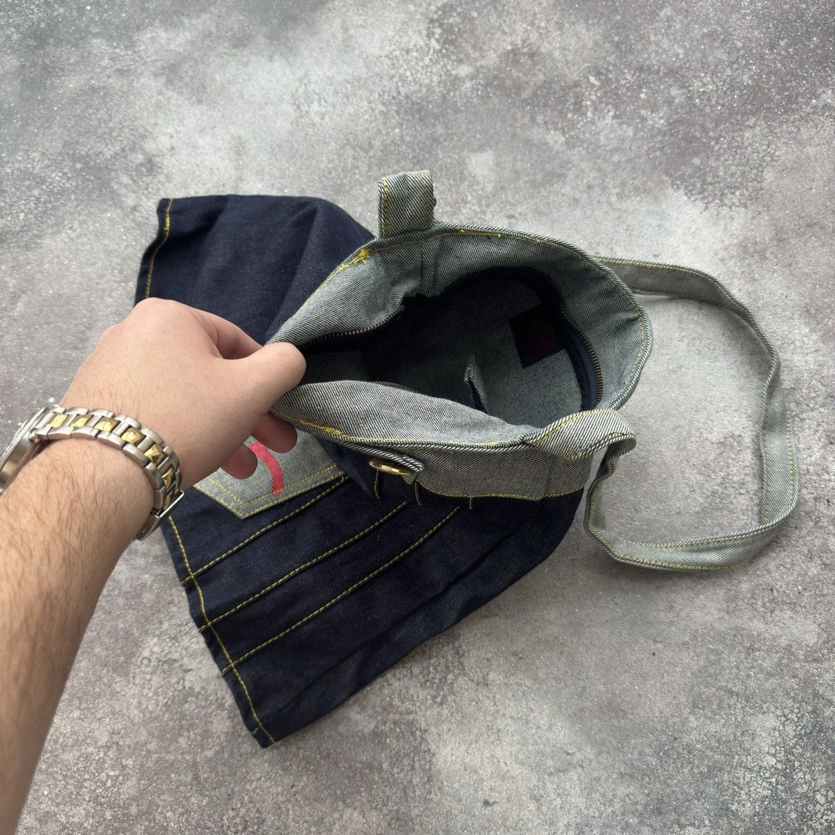 Evisu × Vintage Evisu Vintage Y2K Denim Shoulder Bag Size ONE SIZE - 11 Thumbnail
