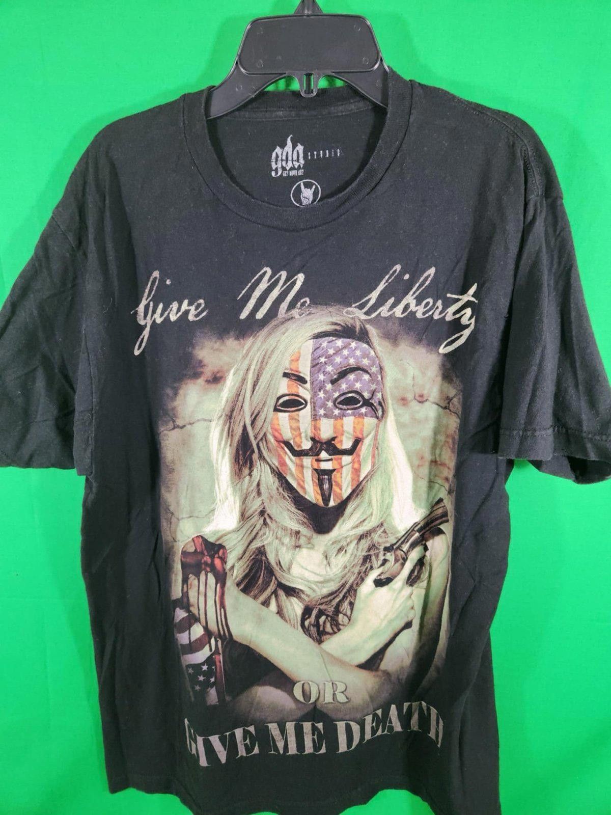 Designer GDA Studio Graphic Black 'Give Me Liberty or Give Me Death Size US L / EU 52-54 / 3 - 1 Thumbnail