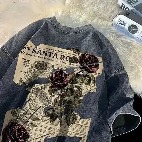 Japanese Brand Y2K Men Streetwear T-shirt with rose Size US L / EU 52-54 / 3 - 4 Thumbnail