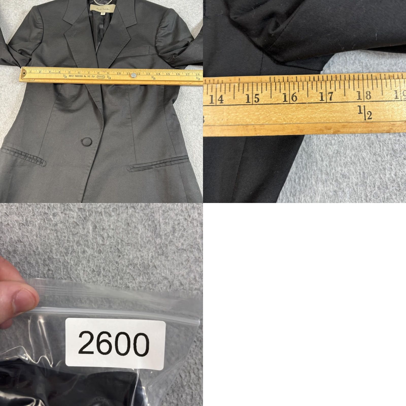 Paul Smith Paul Smith Blazer Mens 42 Black One-Button Single-Breasted Notch Lapel Italy Stretch Cotton/Elastane Jacket Coat Size 42R - 8 Thumbnail