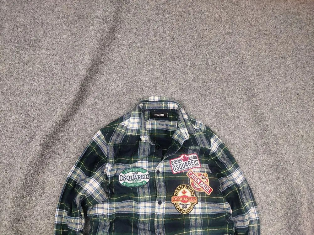 Dsquared2 Dsquared2 Design Green Logo Check Flannel Long sleeve Shirt Size US S / EU 44-46 / 1 - 1 Thumbnail