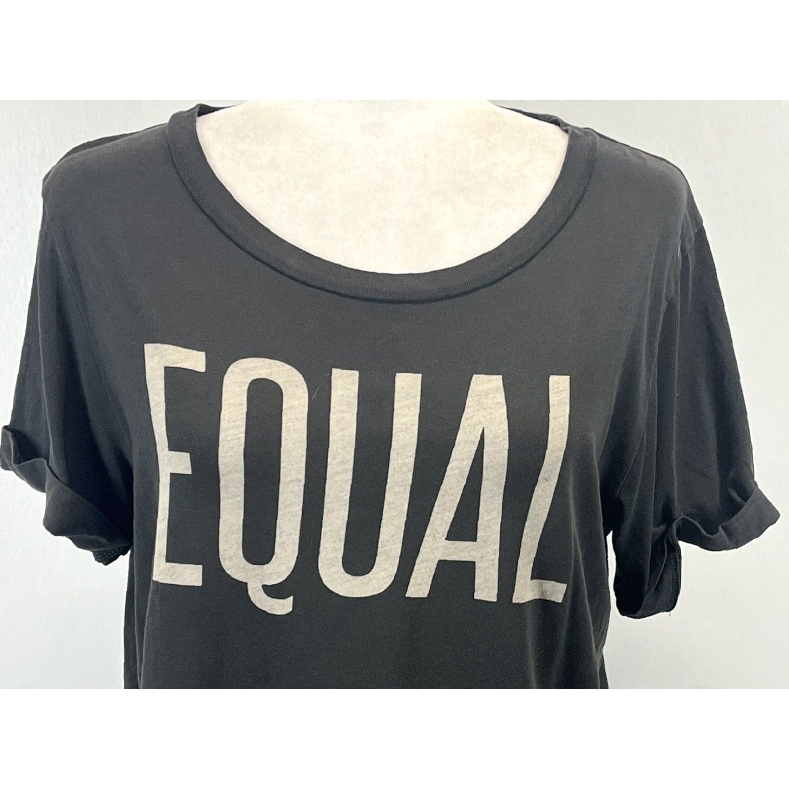 Sol Angeles Anthropologie x Sol Angeles T-Shirt Equal - Black - Short Sleeve - Cotton - Medium - Women Size M / US 6-8 / IT 42-44 - 5 Thumbnail