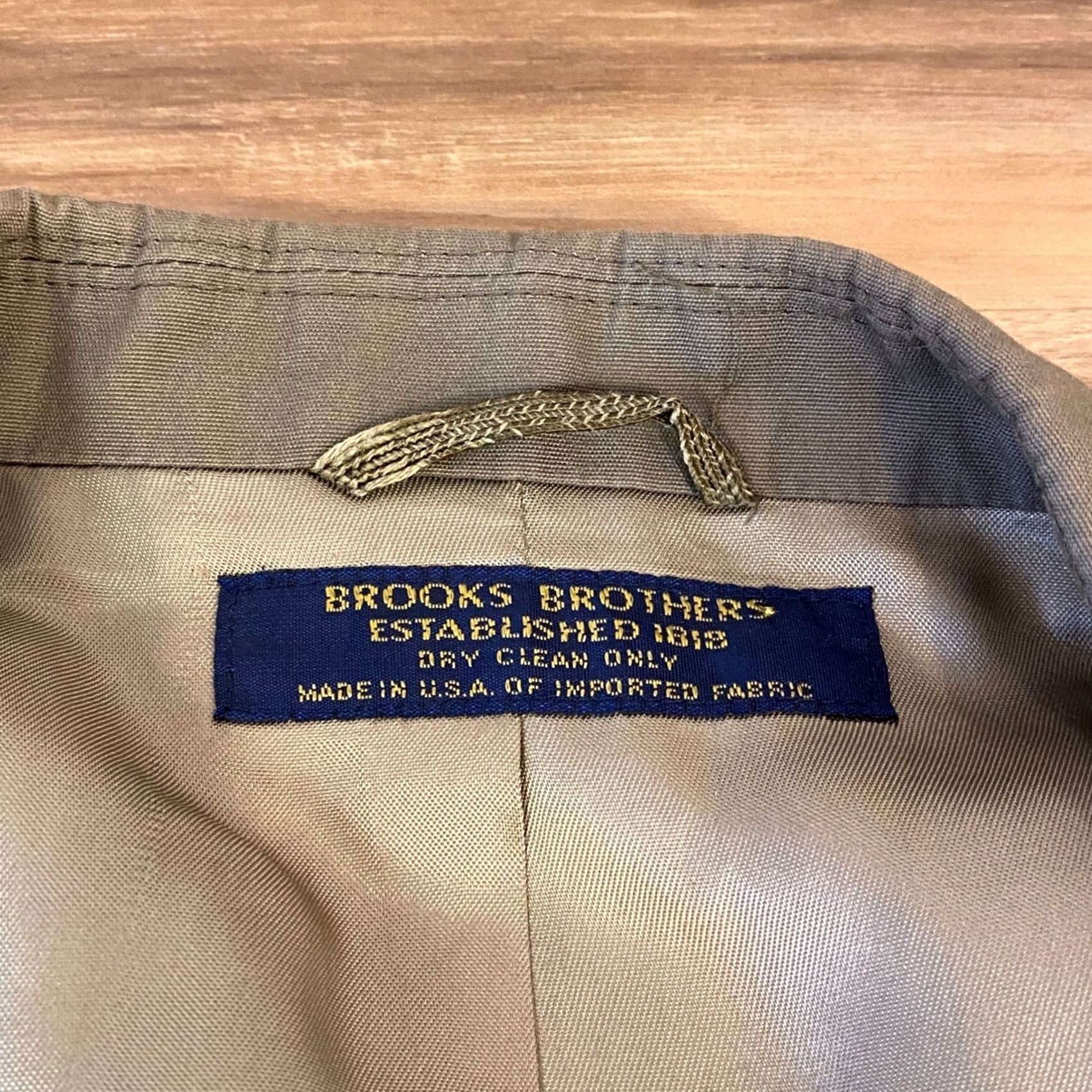 Brooks Brothers VINTAGE Brooks Brothers Blazer Mens 45R Olive Green USA Cotton Union 3 roll 2 Size 48R - 2 Thumbnail