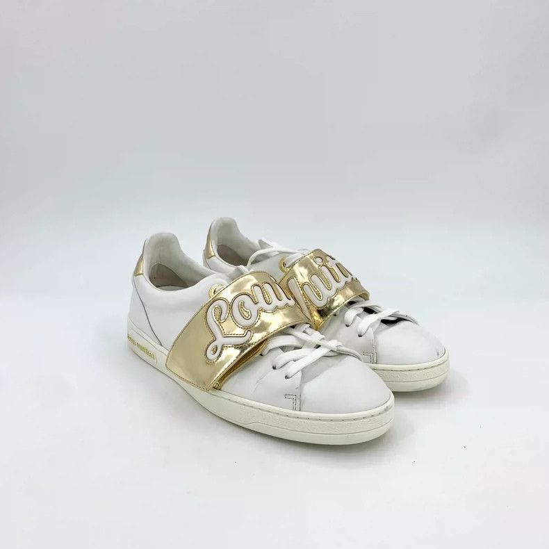 Louis Vuitton Louis Vuitton White Velcro Round Toe Lace Up Board Sneaker Size US 5.5 / IT 35.5 - 2 Thumbnail