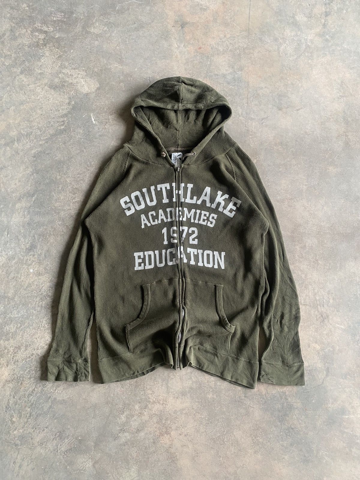 Vintage SOUTHLAKE ACADEMIES 1972 KNIT HOODED KNIT MILITARY ARMY Size US M / EU 48-50 / 2 - 1 Thumbnail