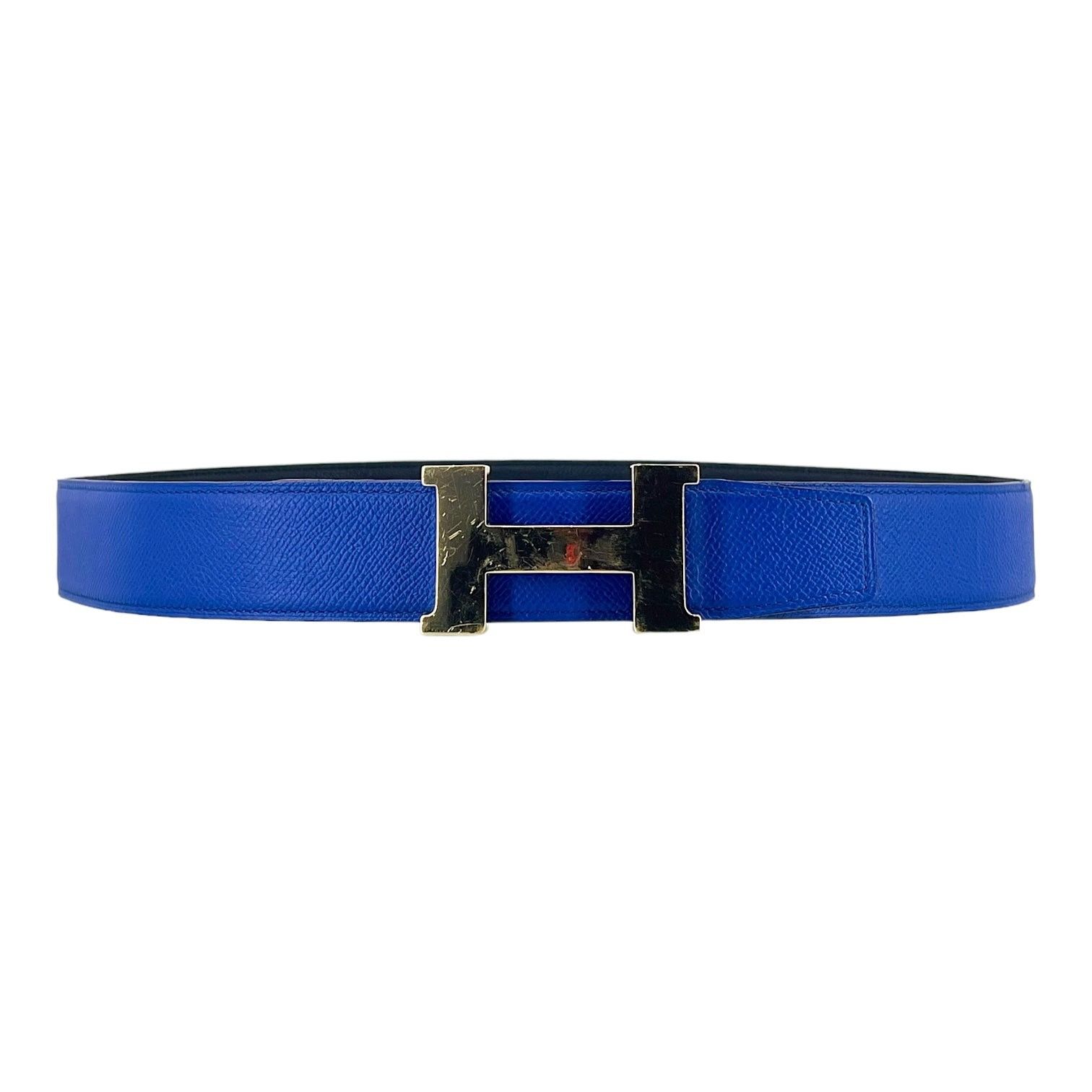 image of Hermes Belt Reversible Black Blue, Men's