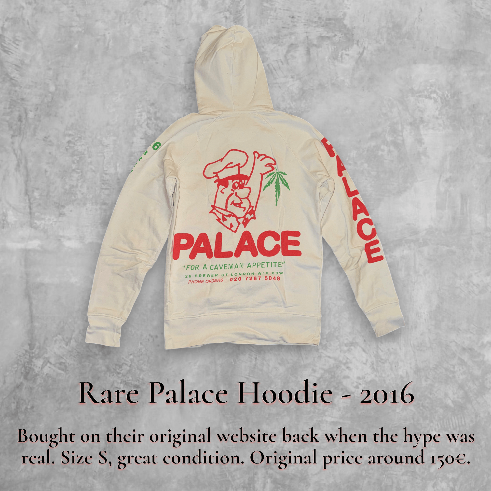 Palace Palace Skateboards - "Caveman Appetite" Hoodie (2016) Size US S / EU 44-46 / 1 - 1 Thumbnail