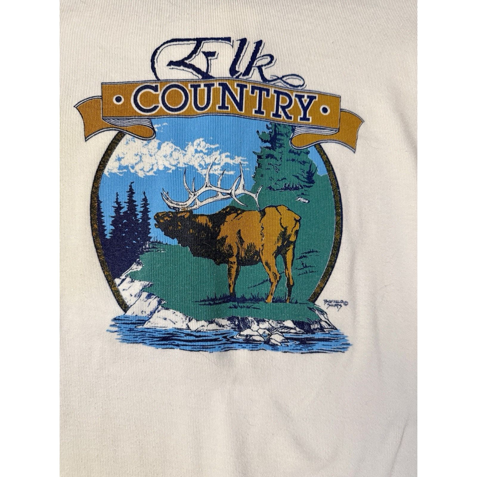Other Vintage Buffalo Henley Tee men’s Elk Country Graphic RARE Size US M / EU 48-50 / 2 - 8 Thumbnail