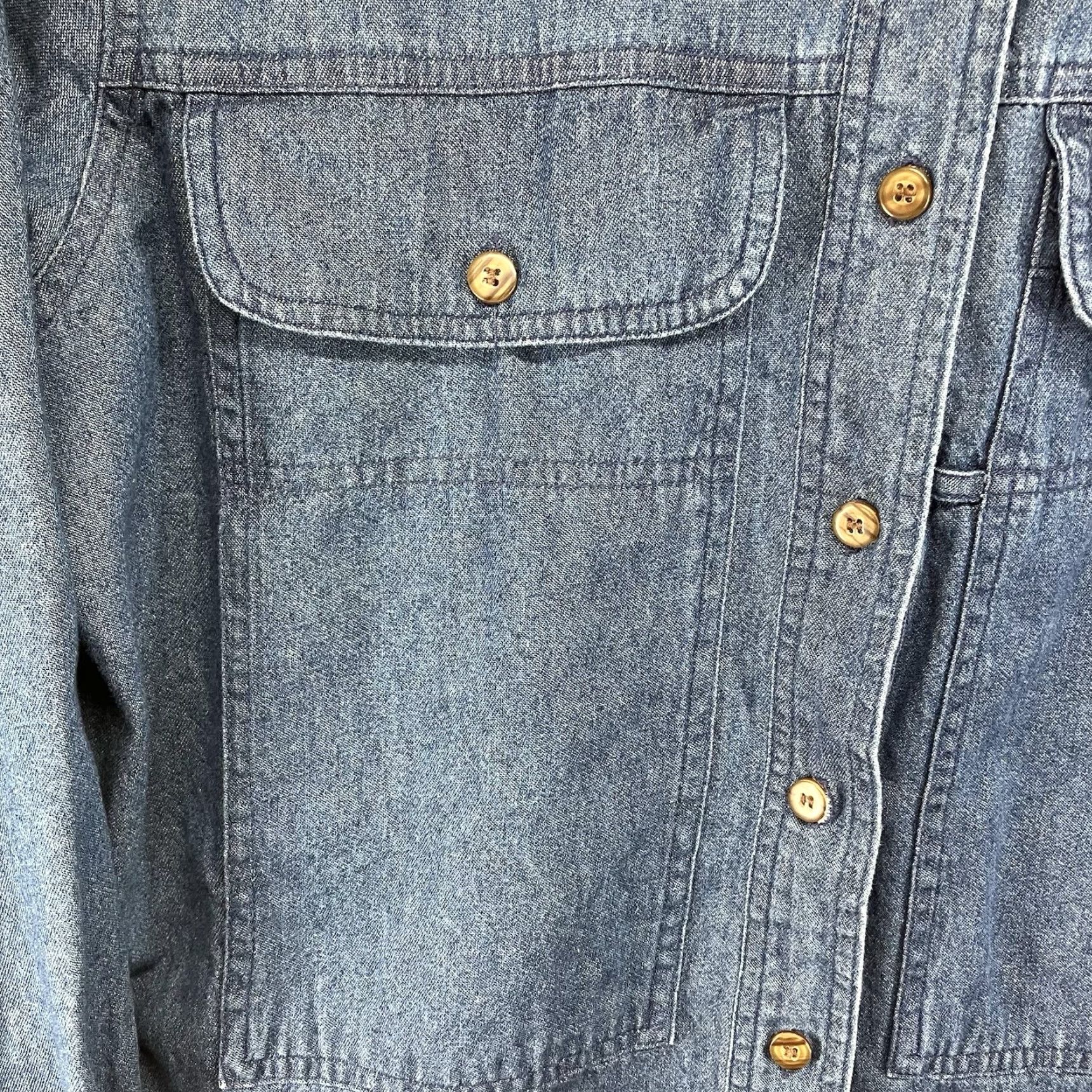 Denime VINTAGE 90s Women's Denim Shacket Medium Blue Jean Button-Up Shacket Casual Western Cowgirl 100% Cotton A Size M / US 6-8 / IT 42-44 - 6 Thumbnail