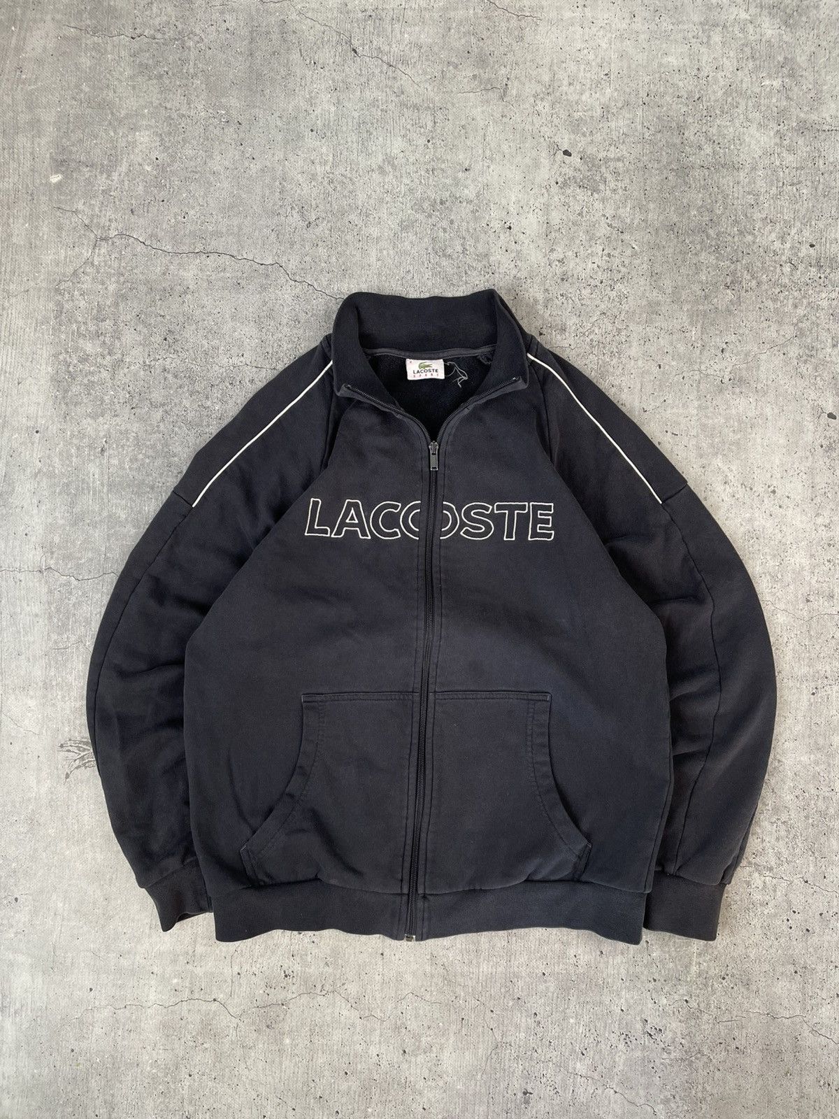 Lacoste 🐊Vintage 90s Big Logo Lacoste Zip Up rare oversized style Size US M / EU 48-50 / 2 - 1 Thumbnail