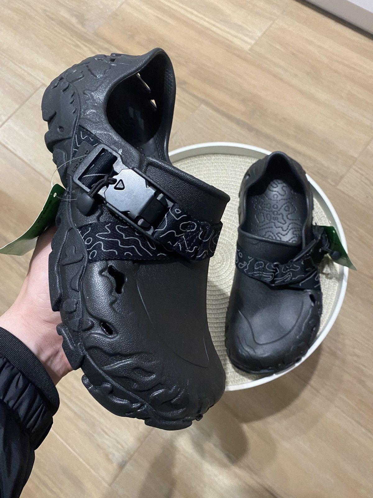 Crocs NWT Crocs All-Terrain Atlas Black Slip on Strap Sandals Size US 9 / EU 42 - 1 Thumbnail