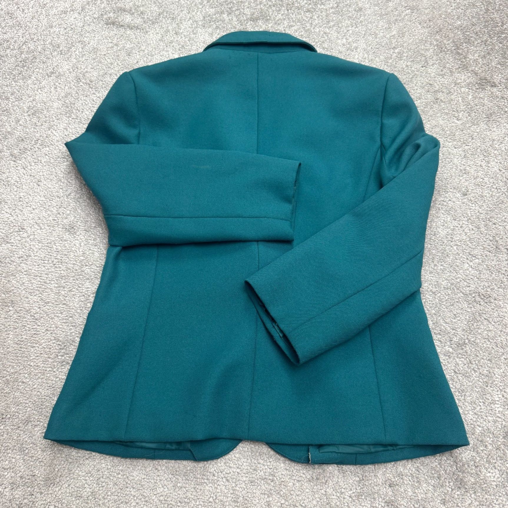 Vintage VINTAGE Haberdashery 90s 2 Piece Suit Set Blazer Skirt Womens 10 Teal Blue Size 32" / US 10 / IT 46 - 3 Thumbnail
