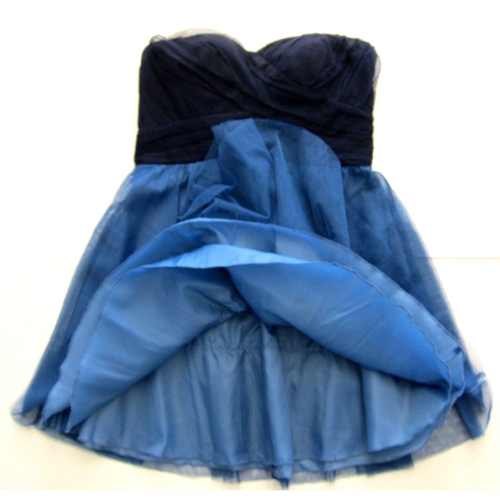 Vintage VINTAGE Teeze Me Blue Sparkly Ruched Strapless Sweetheart Party Prom Dress 11 Size L / US 10 / IT 46 - 5 Thumbnail