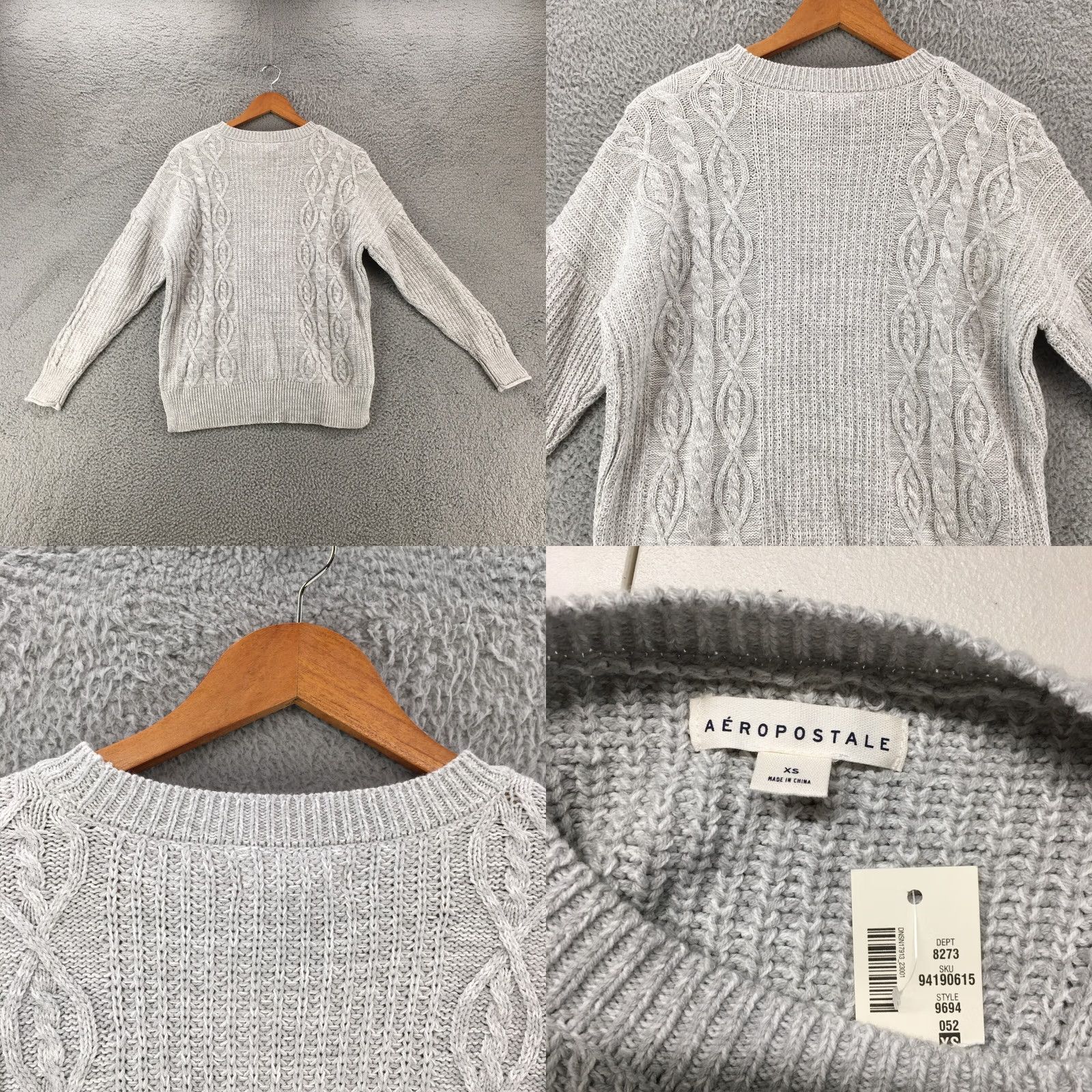 Aeropostale Aeropostale Sweater Womens XS Gray Cable Knit Tunic Long Sleeve Pullover NEW Size XS / US 0-2 / IT 36-38 - 8 Thumbnail